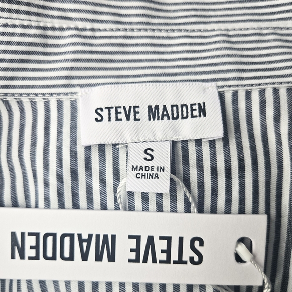🦋LAST🦋 NWT Steve Madden Godet Striped Shirtdress, Marine - Picture 8 of 8